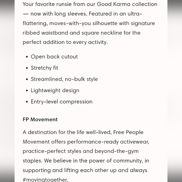 FP Movement Good Karma Long Sleeve Runsie in Ice Grey Size XS/S - Picture 5 of 15